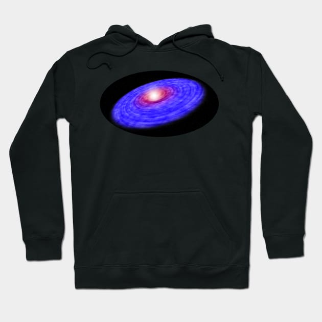 Blue Nebula with Shining Star Light Hoodie by The Black Panther